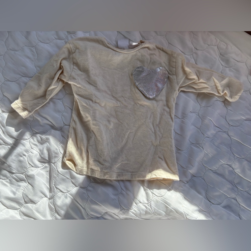 Zara kids Cream Shirt with Silver Heart